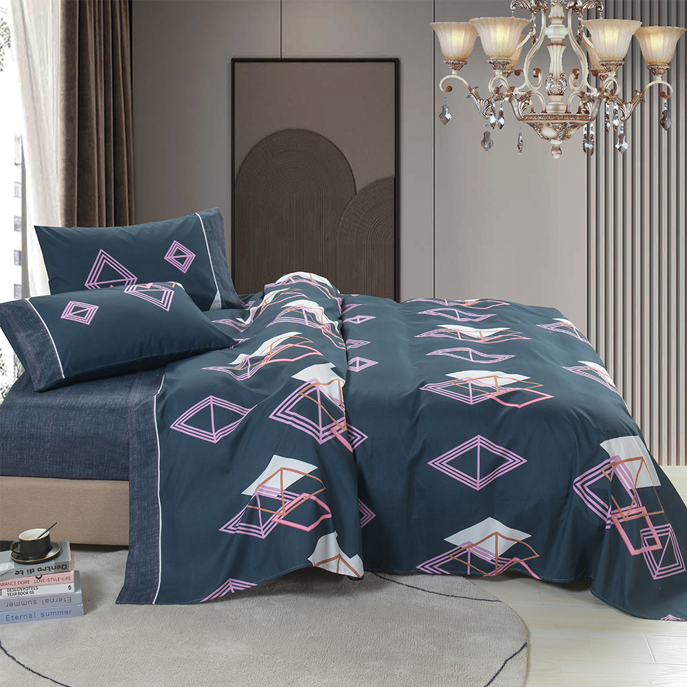 99.99％ポリエステルツイル分散プリント4 PCSベッドシートセット