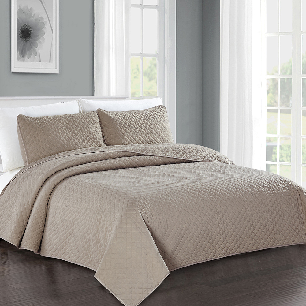 99.99％ポリエステルソリッド3 PCSキルトベッドカバー