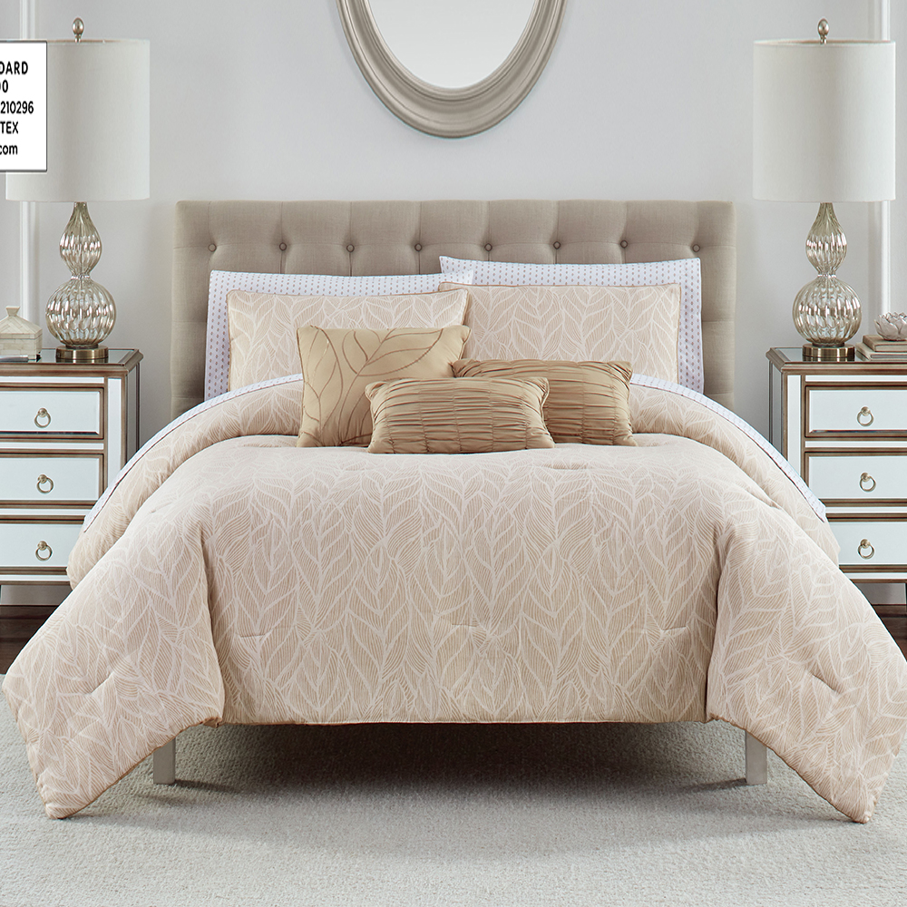 99.99％ポリエステルJACQUARD YARN DYED COMFORTER 6ピースセット