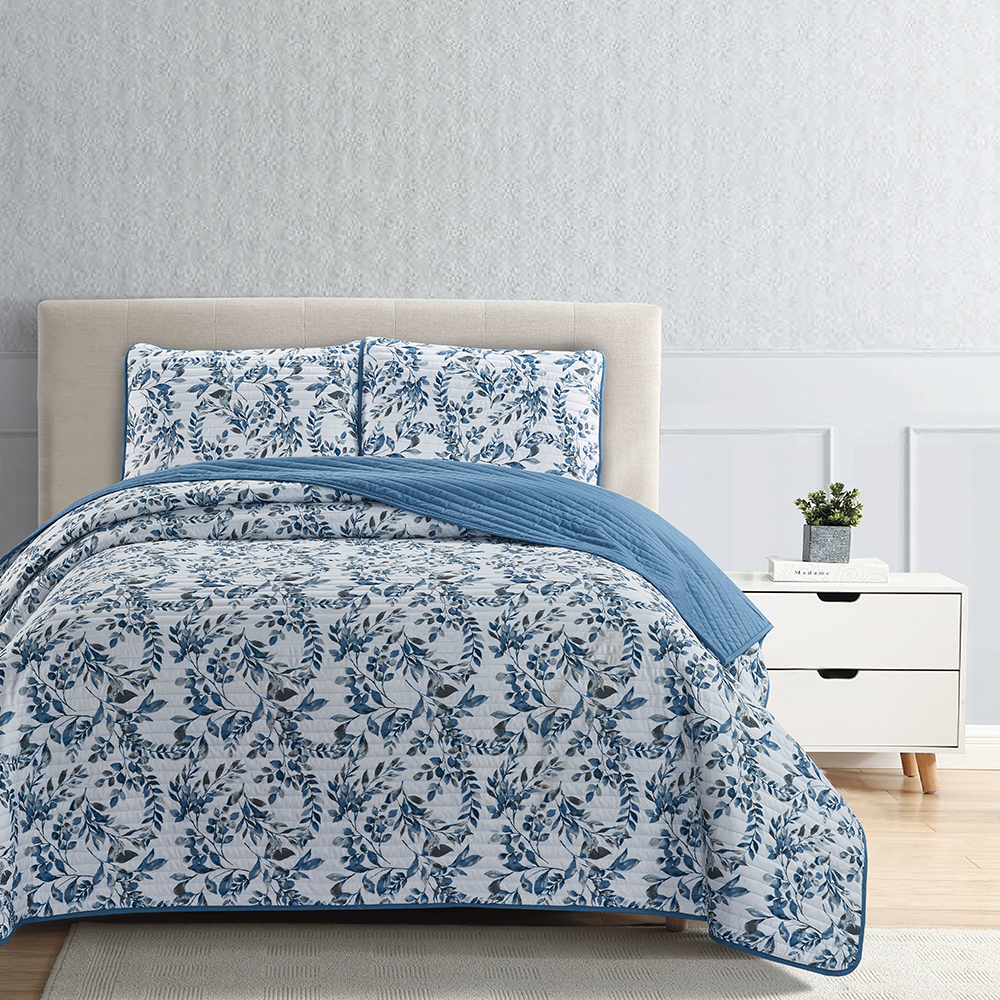 99.99％ポリエステルプリントキルトベッドカバー3ピースセット