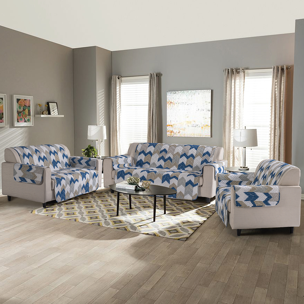 99.99％ポリエステル印刷と固体ダブルサイドの使用ソファカバー3ピースセット